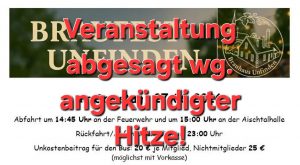 Fahrt nach Unfinden fällt aus