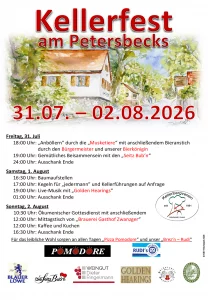 Kellerfest 2026 am Petersbecks